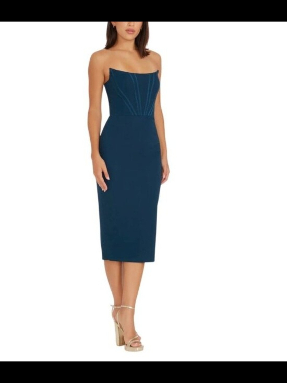 New Dress The Population Cosette Corset Strapless Bodycon Dress Size Small